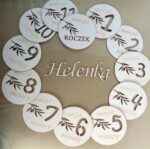 Tabliczki z miesiącami i imieniem dziecka grawer