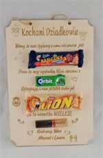 Personalizowany podziękowanie z batonami dla Babci Dziadka